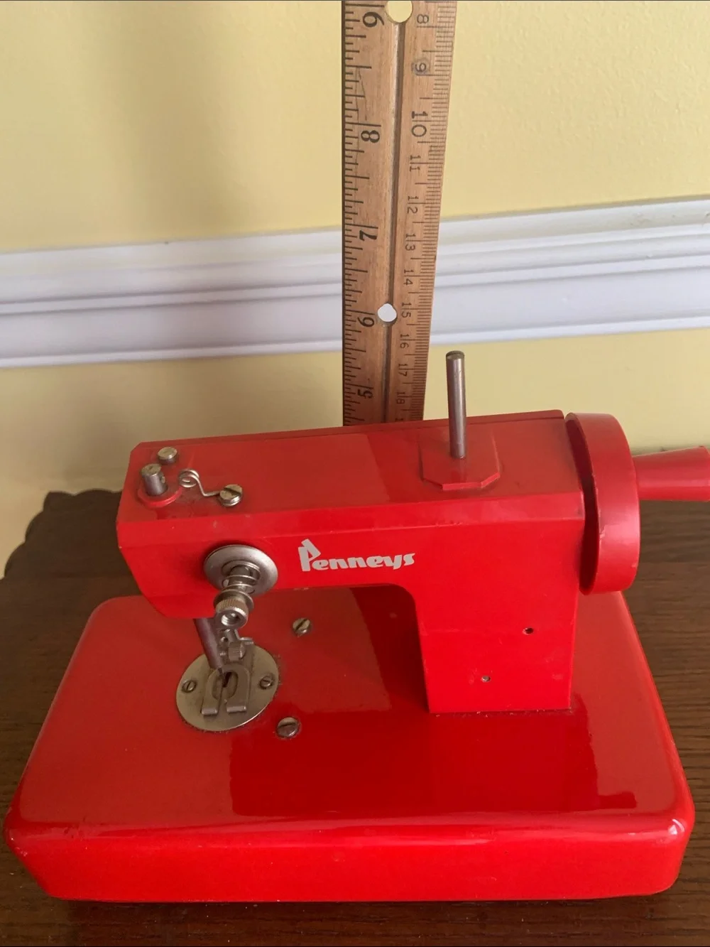 Vintage Penneys Red Kids Toy Sewing Machine